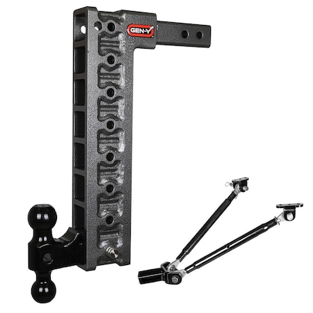 Gen-Y Hitch MEGA-DUTY 2 Shank 17.5 Drop 2K TW 16K Hitch & GH-051 Dual-Ball & GH-0100 Stabilizer Kit GH-518